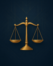 Navy and Gold Justice Emblem